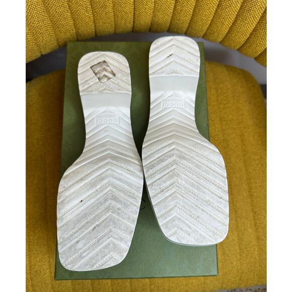 Gucci Rubber embossed Logo Womens Platform Slides size 36 Mystic White color - Picture 6 of 17